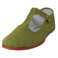 T5-777-Khaki - Wholesale Women's T-Strap Cotton Upper Classic Mary Jane Shoes (*Khaki Color)
